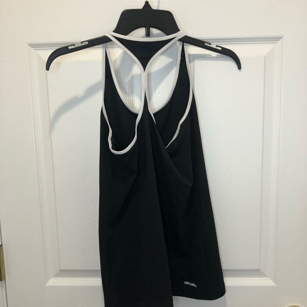 Adidas climalite black and white racerback athletic tank top, size small - Picture 7 of 11